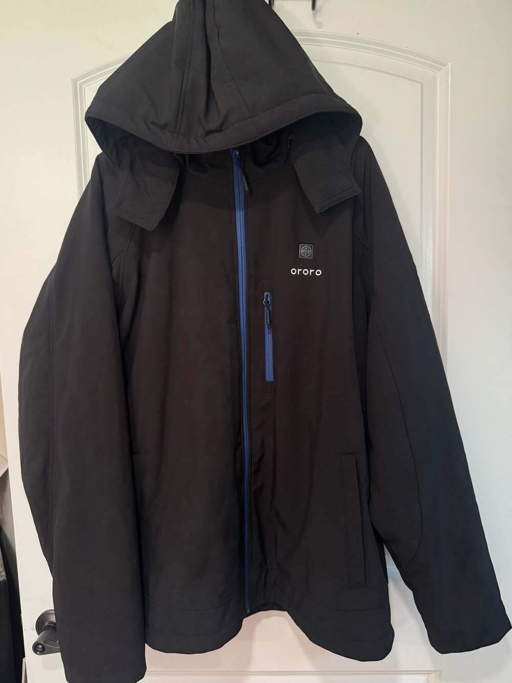 Ororo Heated Jacket 2XL Black Hooded Softshell Battery Charger Complete Set